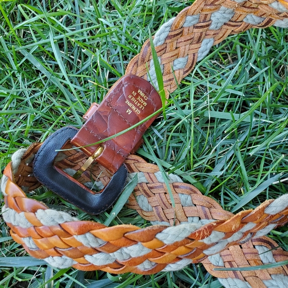 VTG woven leather & rope belt - Picture 7 of 8